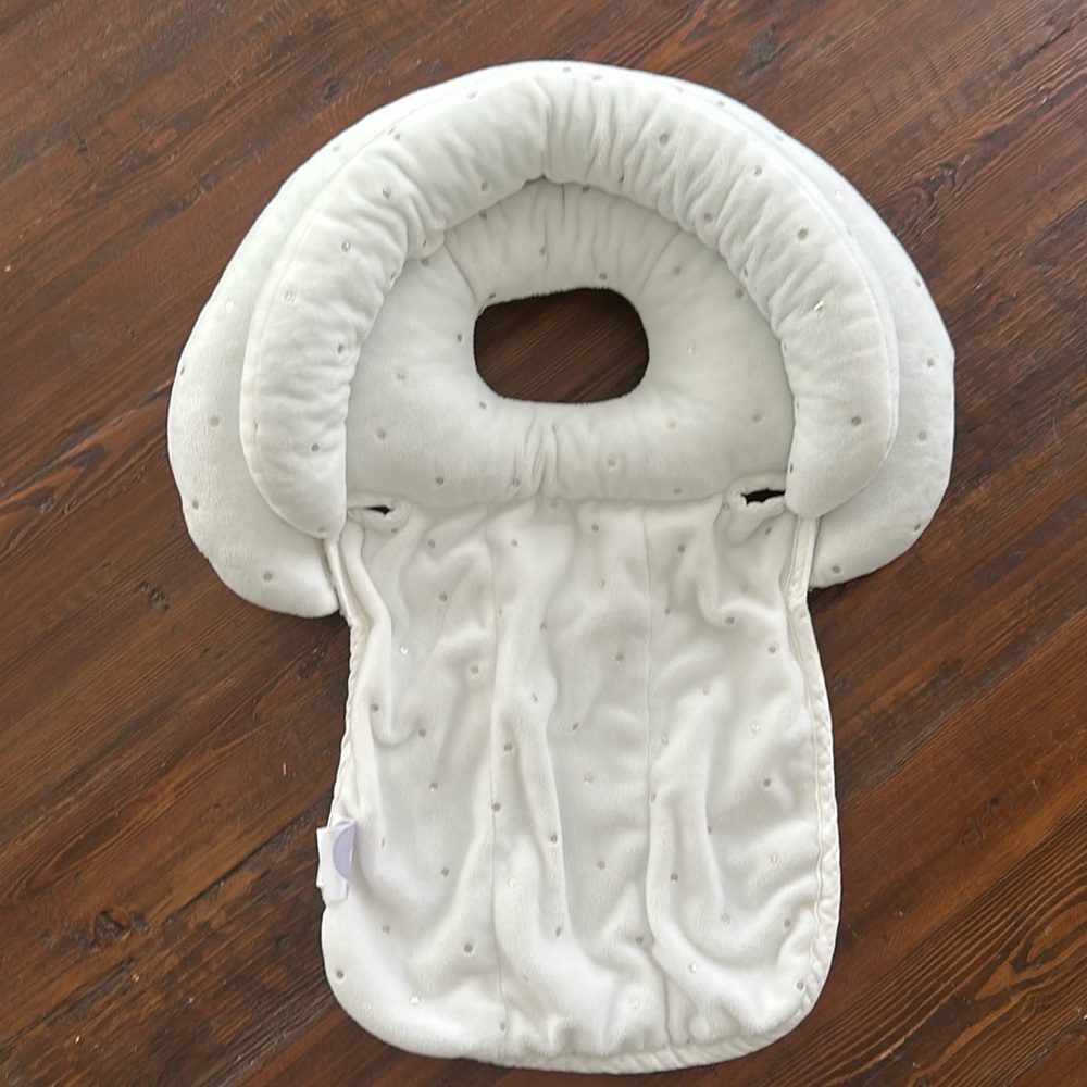 Boppy Head and Neck Support - white with silver polka dots